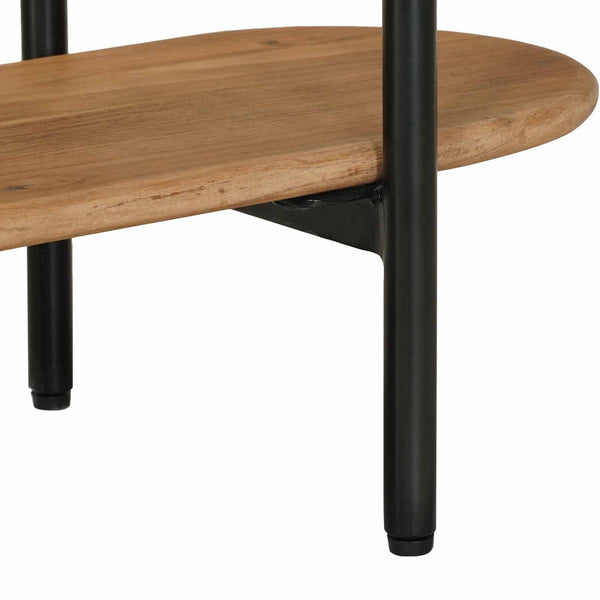 Käsintehty pöytä Teak ruskea 90 x 30 x 75 cm Tiheä akasiapuu