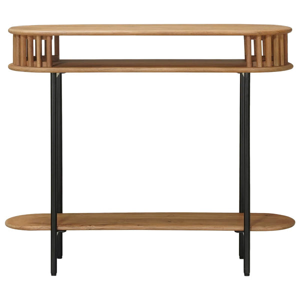 Käsintehty pöytä Teak ruskea 90 x 30 x 75 cm Tiheä akasiapuu