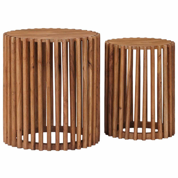 Käsintehty sivupöytäsetti 2 pcs Ruskea 40 x 40 x 45 cm