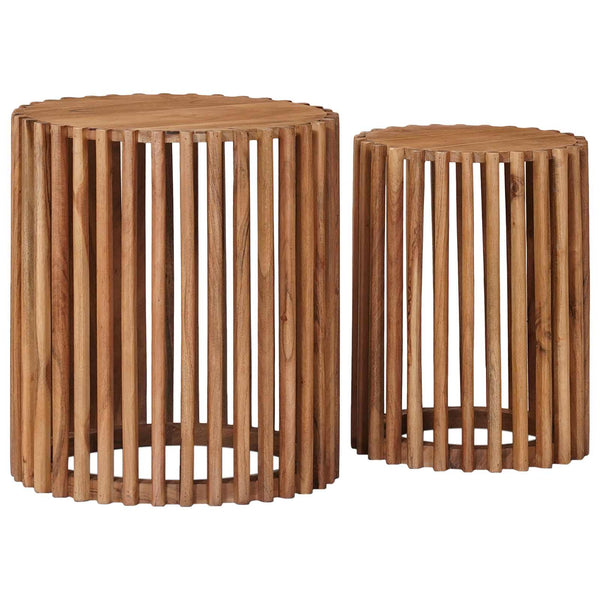 Käsintehty sivupöytäsetti 2 pcs Ruskea 40 x 40 x 45 cm