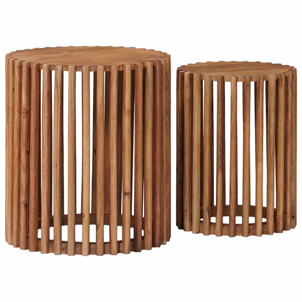 Käsintehty sivupöytäsetti 2 pcs Ruskea 40 x 40 x 45 cm