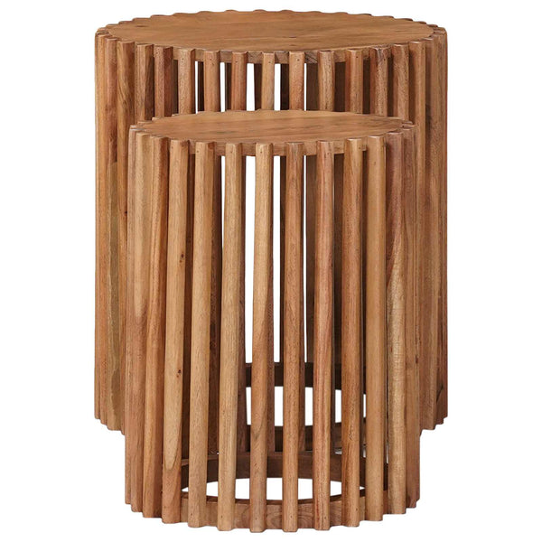 Käsintehty sivupöytäsetti 2 pcs Ruskea 40 x 40 x 45 cm