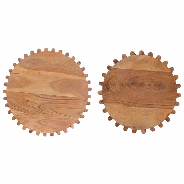 Käsintehty sivupöytäsetti 2 pcs Ruskea 40 x 40 x 45 cm