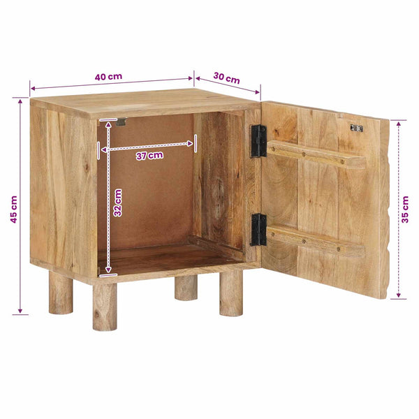Käsintehty Yöpöytäkaappi Teak ruskea 40 x 30 x 45 cm