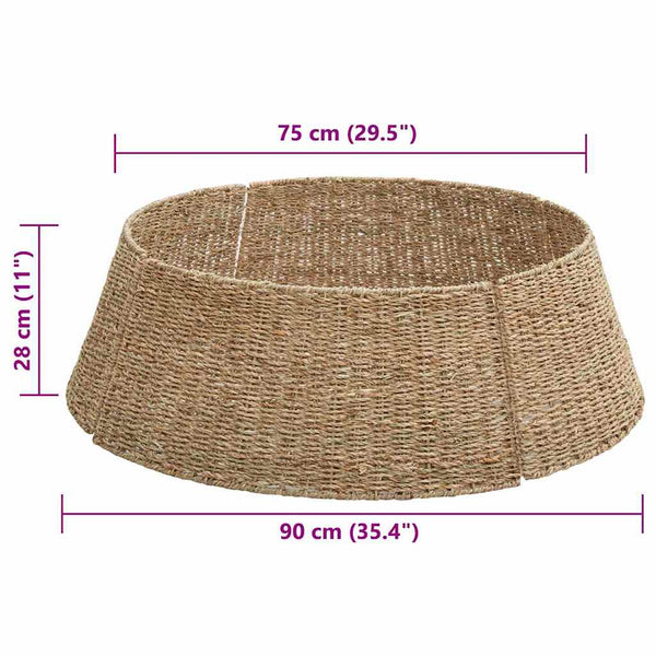 Joulupuun kaula Pyöreä Luonnollinen Halk. 90 x 28 cm Merilevä