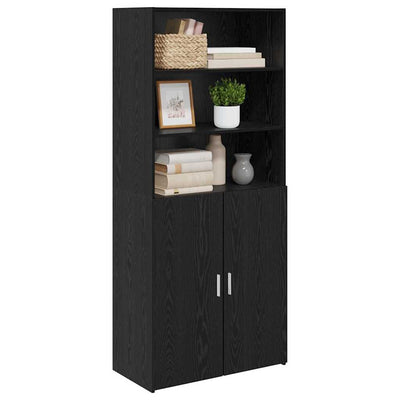 Korkea kaappi Musta tammi. 80 x 42,5 x 185 cm Tekninen puu