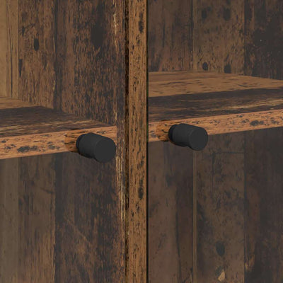 Korkea kaappi 2 pcs Vanha Puu 136 x 37 x 142 cm Tekninen puu