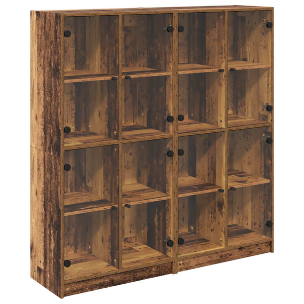 Korkea kaappi 2 kpl Vanha Puu 68 x 37 x 142 cm Tekninen puu