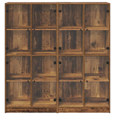 Korkea kaappi 2 pcs Vanha Puu 136 x 37 x 142 cm Tekninen puu