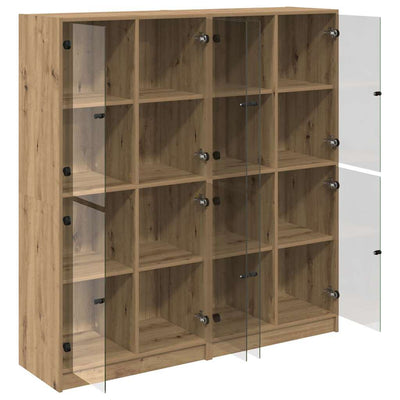 Korkea kaappi 2 pcs Artisan tammi 136 x 37 x 142 cm