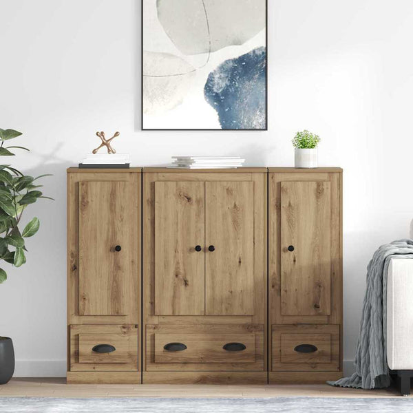 Korkea kaappi 3 osaa laatikon kanssa Artisan tammi Tekninen puu