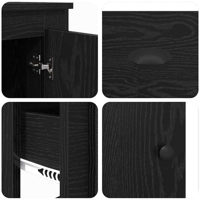 Korkea kaappi 3 pcs Musta tammi. 35 x 60 x 103,5 cm