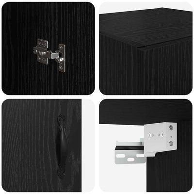 Korkea kaappi Valkoinen ja Musta Tammi 69,5 x 34 x 180 cm