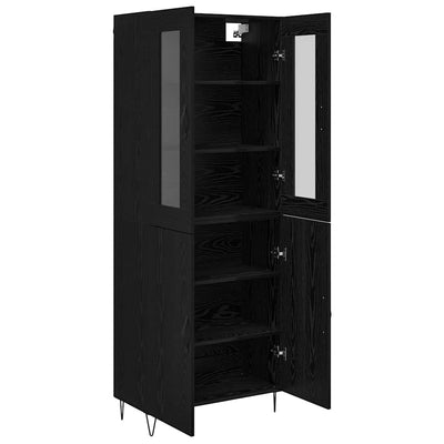 Korkea kaappi Valkoinen ja Musta Tammi 69,5 x 34 x 180 cm