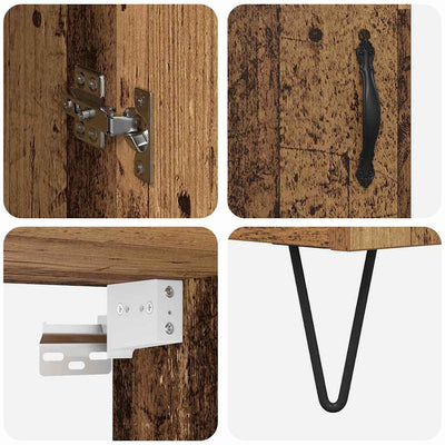 Korkea kaappi Vanha puu 69,5 x 34 x 180 cm Tekninen puu