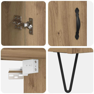 Korkea kaappi Artisan tammi 69,5 x 34 x 180 cm Tekninen puu