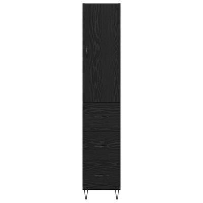 Korkea kaappi Musta tammi. 69,5 x 34 x 180 cm Tekninen puu