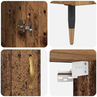 Korkea kaappi Vanha Puu 69,5 x 34 x 180 cm Tekninen puu