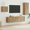 TV-kaappi Seinäkiinnitettävä 4 pcs Artisan tammi Tekninen puu