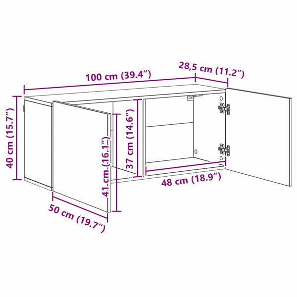 TV-seinäkaappi setti 5 pcs Musta tammi Tekninen puu
