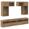 TV-seinäkkeet 6 pcs Vanha Puu 100 x 30 x 40 cm Tekninen puu