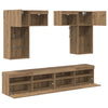 TV-seinäkkeet 6 pcs Vanha Puu 100 x 30 x 40 cm Tekninen puu