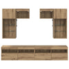 TV-seinäkkeet 6 pcs Vanha Puu 100 x 30 x 40 cm Tekninen puu