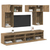 TV-seinäkkeet 6 pcs Vanha Puu 100 x 30 x 40 cm Tekninen puu