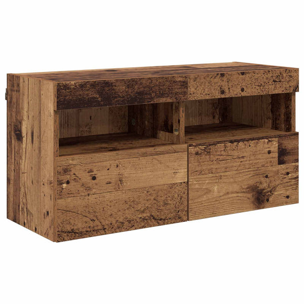 TV-seinäkaappi setti 7 pcs Vanha Puu Tekninen puu