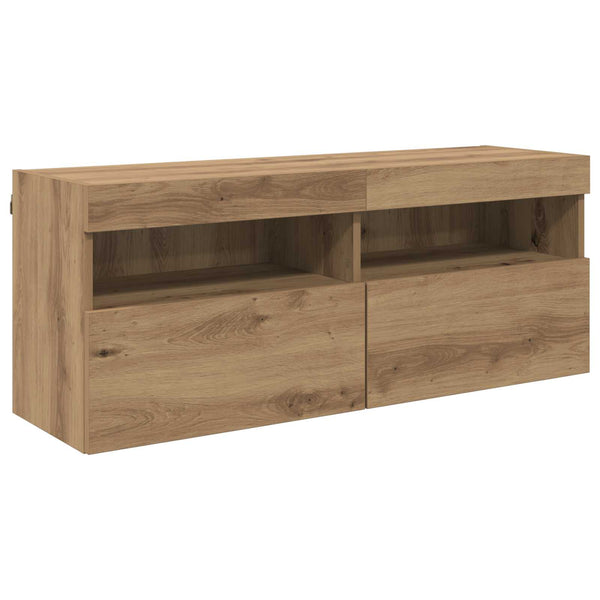TV-seinäkaappi setti 7 pcs Artisan tammi Tekninen puu