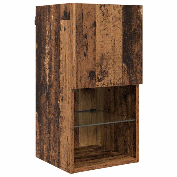 TV-seinäyksikkö Vanha Puu 6 kpl LED-nauhavalot Tekninen puu