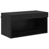 TV-kaappi LED -nauhavalot 8 pcs Musta tammi. Lasi