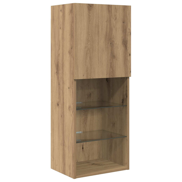 TV Seinäkappaleet LED:llä 5 kpl Artisan tammi 100 x 30 x 30 cm