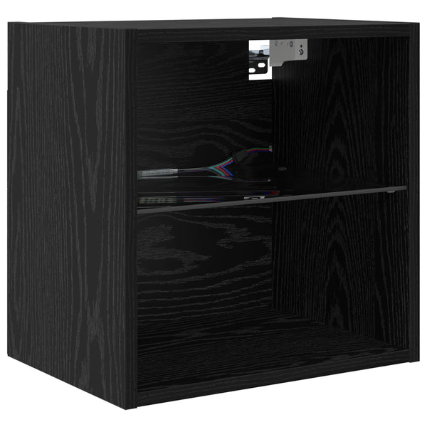 TV Seinäkappaleet LED:llä 5 kpl Musta tammi. 100 x 30 x 30 cm