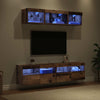 TV Seinäkappaleet LED:llä 5 kpl 80 x 30 x 40 cm Vanha Puu