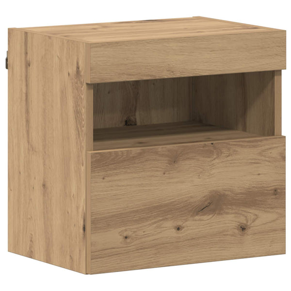 TV-kaappi LED -nauhavalot 7 pcs Artisan tammi Tekninen puu