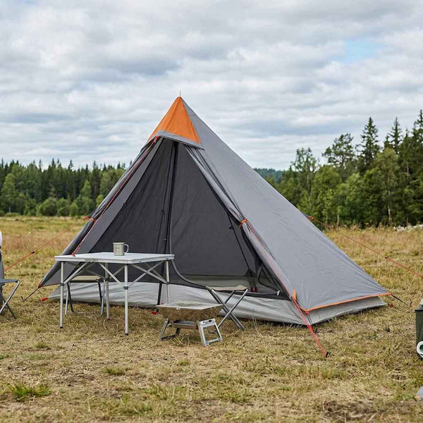 Vaellusteltta Harmaa ja oranssi 222 x 85 x 125 cm