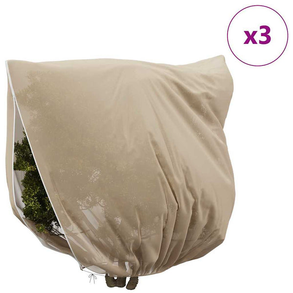 Pakkassuoja kasviryhmille 3 pcs Beige 2,5 x 3,14 m