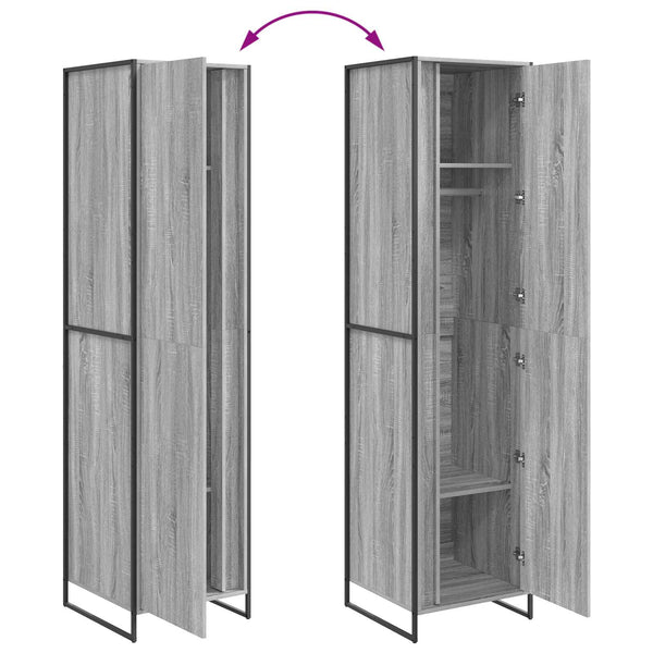 Vaatekaappi 2 pcs Harmaa Sonoma 50 x 50 x 200 cm Tekninen puu