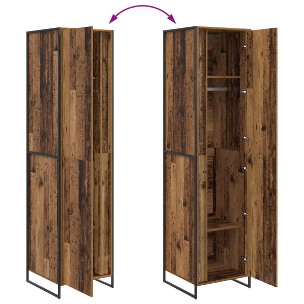 Vaatekaappi 2 pcs Vanha Puu 50 x 50 x 200 cm Tekninen puu
