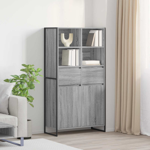 Sivupöytä 2 pcs Harmaa Sonoma 81 x 36 x 150.5 cm Tekninen puu