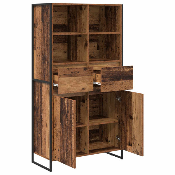 Sivupöytä 2 pcs Vanha Puu 81 x 36 x 150.5 cm Tekninen puu