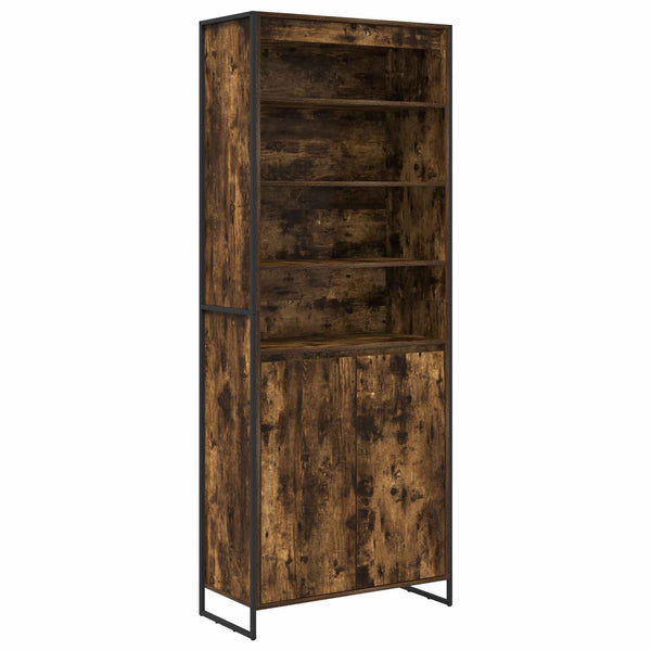 Korkeat kaapit 2 kpl Savupuu 60 x 36 x 300 cm Tekninen puu