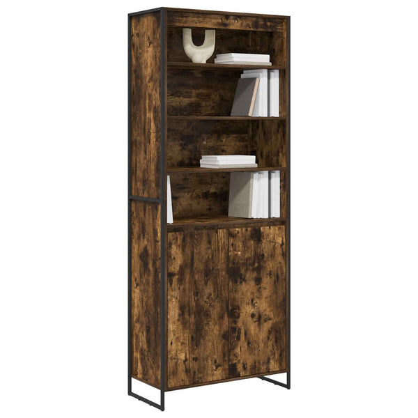 Korkeat kaapit 2 kpl Savupuu 60 x 36 x 300 cm Tekninen puu