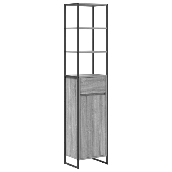 Kylpyhuonekalustesetti 4 kpl Harmaa Sonoma Tekninen puu