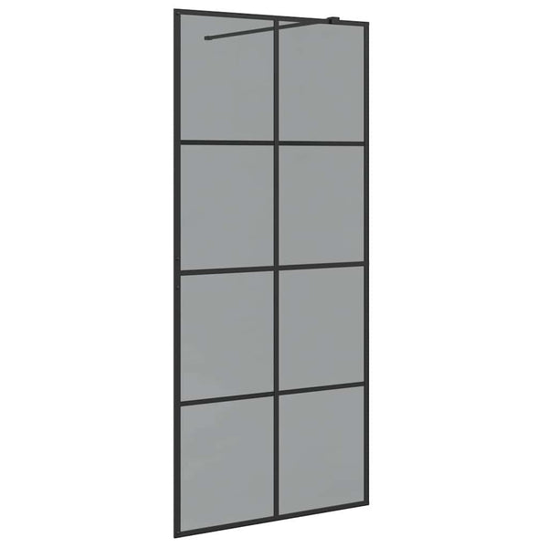 Kävelykylpyhuoneen seinä Musta 90 x 195 cm karkaistu lasi
