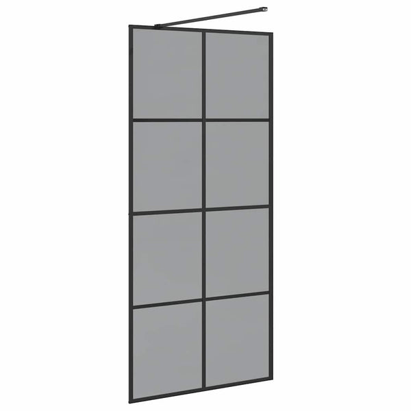 Kävelykylpyhuoneen seinä Musta 90 x 195 cm karkaistu lasi