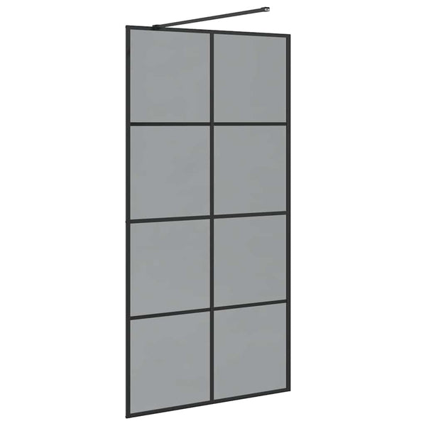 Kävelykylpyhuoneen seinä Musta 100 x 195 cm karkaistu lasi