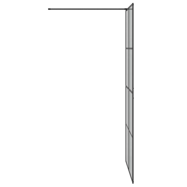 Kävelykylpyhuoneen seinä Musta 100 x 195 cm karkaistu lasi