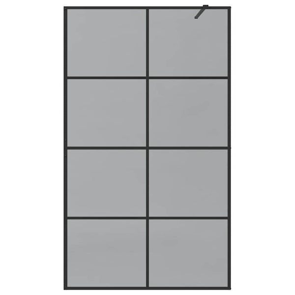 Kävelykylpyhuoneen seinä Musta 115 x 195 cm karkaistu lasi